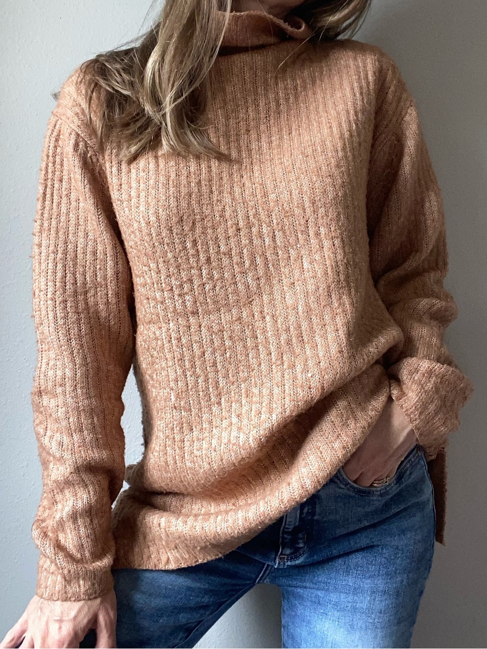 Elizabeth and James Ribbed Turtleneck Sweater